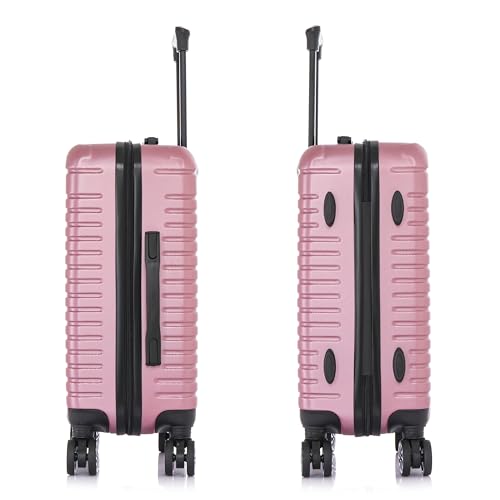 InUSA DEEP Luggage with GEL Handle | Spacious Traveling Suitcases, Travel Suitcase with Dual Spinner Wheels and Studs | 20 Inch Carry On Hardside Luggage | Rose Gold
