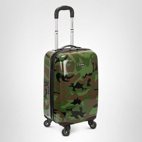 Rockland Safari Hardside Spinner Wheel Luggage, CAMO, Carry-On 20"