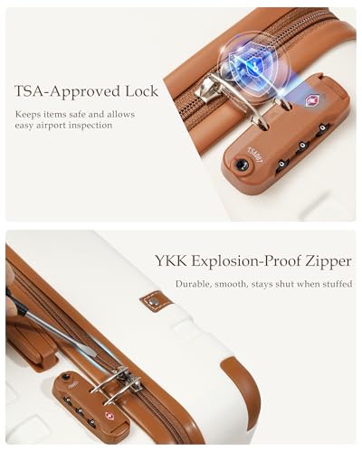 LONG VACATION Carry On Luggage Set 3 Piece, 20 Inch ABS+PC Hardshell Carry on Suitcase with Spinner Wheels TSA Lock & YKK Zipper