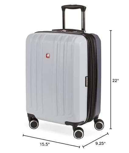 SwissGear Duet Expandable Luggage, Hard Shell Carry-On Luggage with Spinner Wheels
