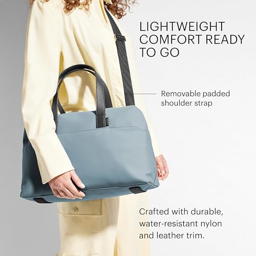 Away Amazon Exclusive The Everywhere Bag - Airline Approved Carry-On Bag with Padded Laptop Pocket, Detachable Shoulder Strap - Water-Repellent Carry-On Duffle Bag - Sky Blue
