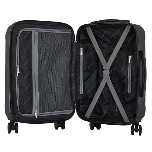 Travelers Club Chicago Plus Hardside Luggage, Black, 20" Carry-On