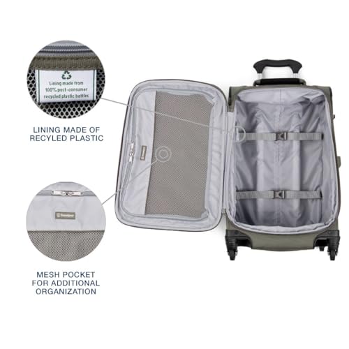 Travelpro Maxlite 5 Softside Expandable Luggage with 4 Spinner Wheels, Lightweight Suitcase, Men and Women, Slate Green, Carry-on 21-Inch