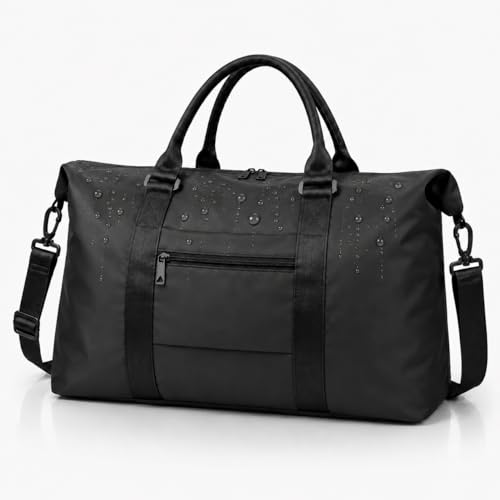 Travel Duffle Bag, Weekender Travel Bag Men Small Gym Bag for Women, Hospital Bag for Labor and Delivery, Overnight Bag Luggage Bag with Trolley Sleeve, Airplane Travel Essentials for Flying(Black)