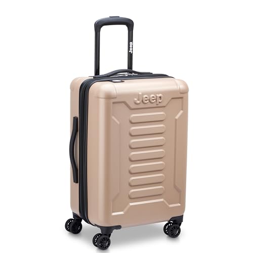 Jeep JH004C Hardside Expandable Luggage with Spinner Wheels, Beige, Carry-On 20 Inch