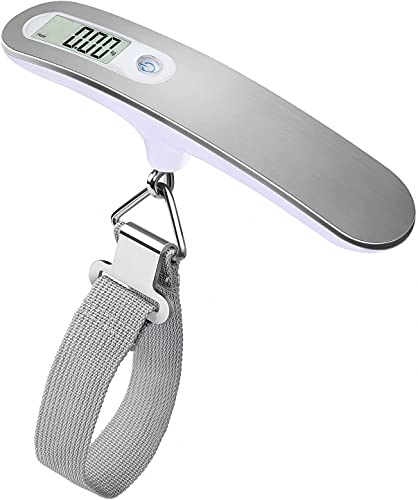 QUMOX High Precision Digital Travel Scale for Suitcase Luggage Weight 110lb 50KG Capacity Silver