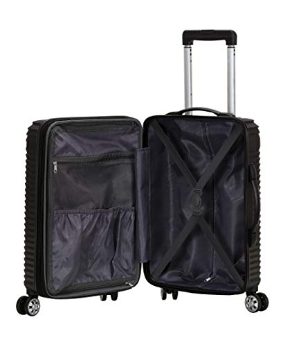 Rockland Star Trail Hardside 20" Expandable Spinner Wheel Carry-on Luggage, Black