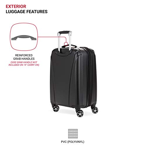 SwissGear 7585 Hardside Expandable Luggage with Spinner Wheels, Black, Carry-On 19-Inch