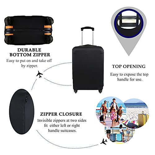 Explore Land Travel Luggage Cover Suitcase Protector Fits 18-22 Inch Case (Black, S)