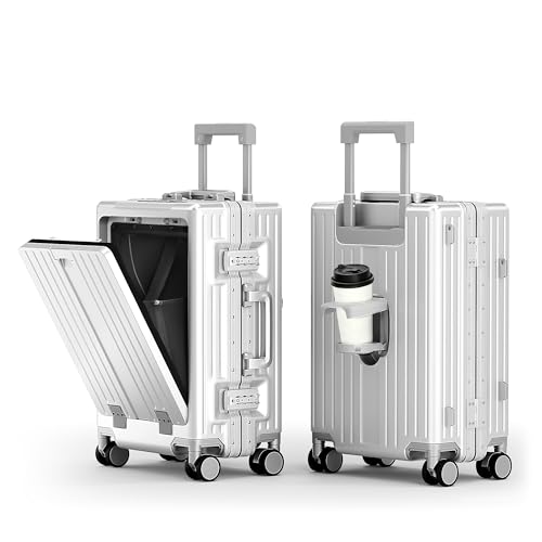 ALPHA CAMP 20 Inch Aluminum Frame Carry-On Luggage with Front Opening
