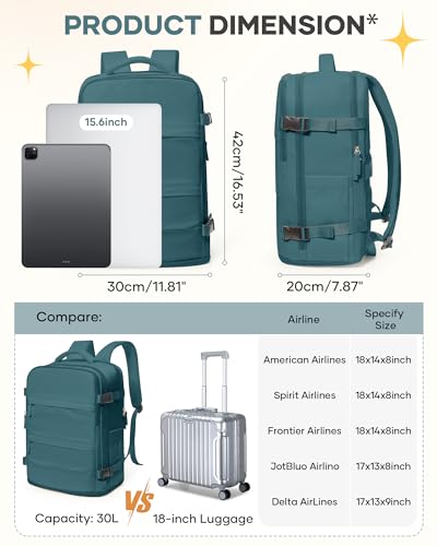 coofay Travel Backpack For Women Men Airline Approved Carry On Backpack Flight Approved Waterproof Sports Luggage Backpack Casual Daypack Small Hiking Backpack
