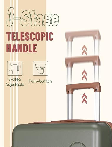 CONCEPTEN Carry On Luggage 22x14x9 Airline Approved, 20-inch Hard Shell Suitcases with Wheels, ABS Lightweight Carry on Suitcase with TSA Lock