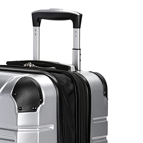 SwissGear 7782 Hardside Expandable Luggage with Spinner Wheels, Silver, Carry-On 19-Inch