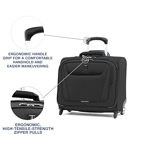 Travelpro Maxlite 5 Softside Lightweight Rolling Underseat Tote Upright 2 Wheel Bag, Men and Women, 14-Inch — Black