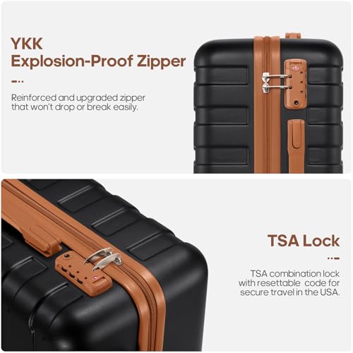 MIUSSE MAX Luggage Sets 3 Piece, 20 Inch Hardshell Carry On Luggage 22x14x9 Airline Approved, Suitcase with TSA Locks & YKK Zippers, Carry On Suitcase with Wheels for Men & Women Travel