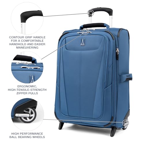 Travelpro Maxlite 5 Softside Expandable Upright 2 Wheel Carry-on Luggage, Lightweight, 21-Inch - Ensign Blue