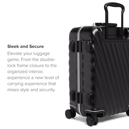 TUMI 19 Degree Frame International 4 Wheel Carry-On - Lightweight Suitcase - Hard Shell Luggage - 21.8" X 14.0" X 9.0" - Black Texture