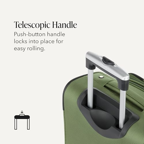 SWISSGEAR Sion Carry-On Spinner Luggage, Softside Expandable, Lightweight Suitcase, Evergreen, 22.75-Inch