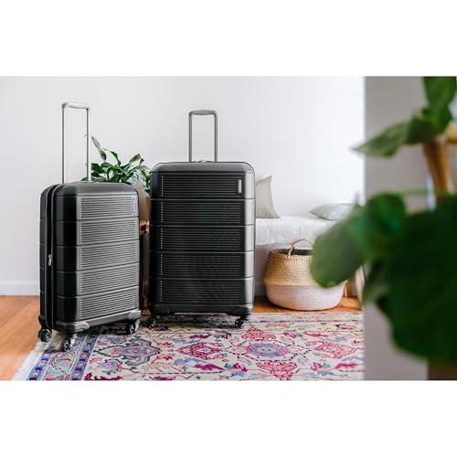 American Tourister Stratum 2.0 Expandable Hardside Luggage with Spinner Wheels, Jet Black, Carry-on