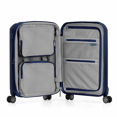 Traveler's Choice Pagosa Hardshell Expandable Luggage with Spinner Wheels, Navy, 22-Inch Carry-on