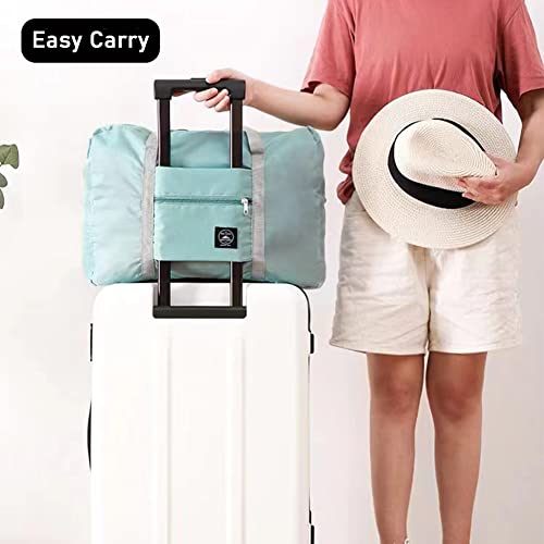 2 Pack Travel Duffle Bag, For Spirit Airlines Personal Item Bag,Travel Duffel Bag Weekender Bags Underseat (Lightweight Foldable) Carry-on Luggage (Pink& Blue)