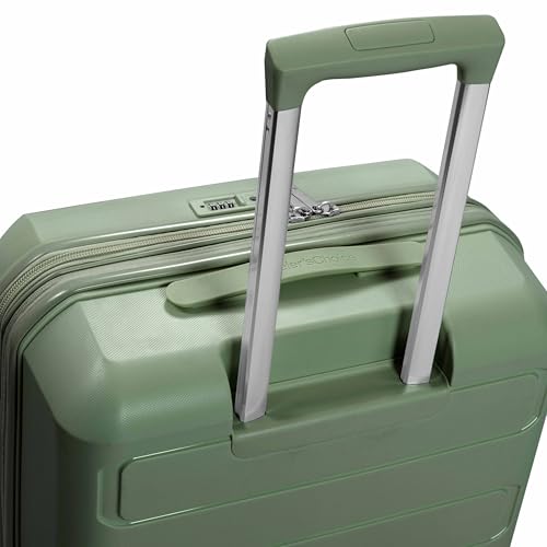 Traveler's Choice Pagosa Hardshell Expandable Luggage with Spinner Wheels, Green, 22-Inch Carry-on