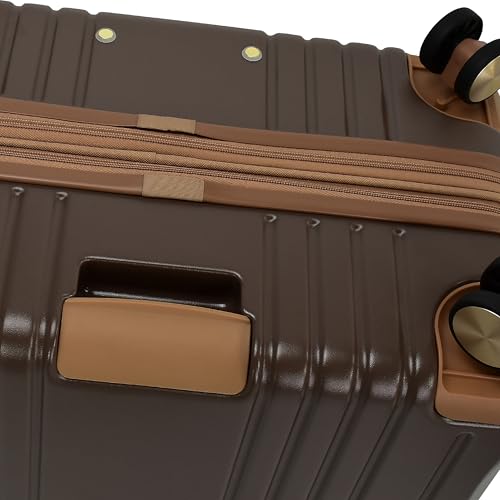 London Fog Southbridge 20 Inch Carry On Expandable Spinner HS, Mocha