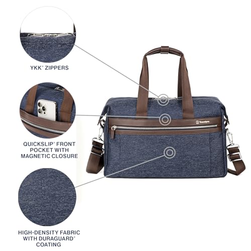 Travelpro Platinum Elite Carry on Soft Travel Underseat Tote Bag, Weekender, Overnight, Men and Women, True Navy Blue, 16.5 Inch