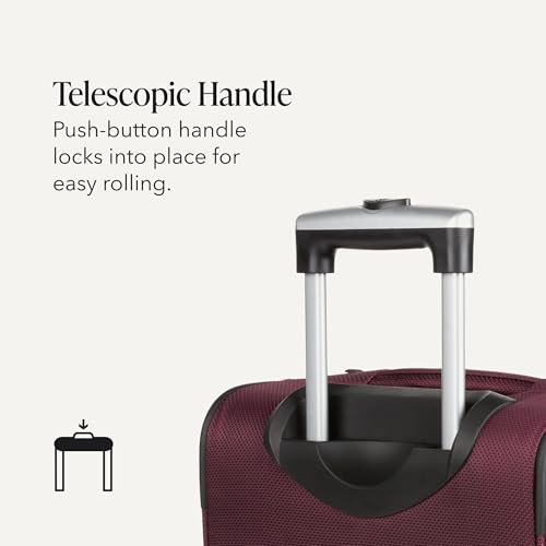 SWISSGEAR Sion Carry-On Spinner Luggage, Softside Expandable, Lightweight Suitcase, Merlot, 22.75-Inch