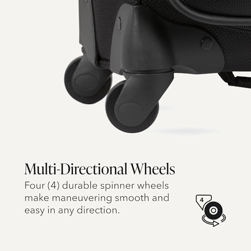 SWISSGEAR Sion Softside Expandable Spinner Luggage Durable Lightweight Travel Suitcase, Black, Carry-On