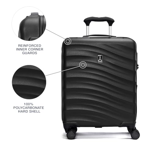 Travelpro Maxlite Air V2 Hardside Expandable Carry on Luggage, 8 Spinner Wheels, Lightweight Hard Shell Suitcase, TSA lock, Black, International Carry On 18-Inch