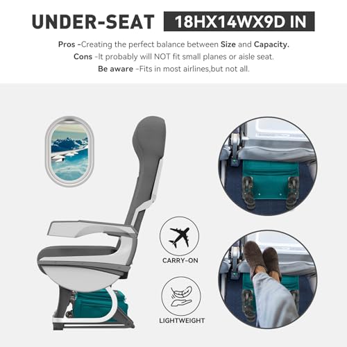 TIAWOLT 16 Inch Underseat Carry on Luggage With Wheels Softside Lightweight Compact Business Suitcases Travel Bag with Spinner Wheels Airline Approved Luggage for Short Trip,Green