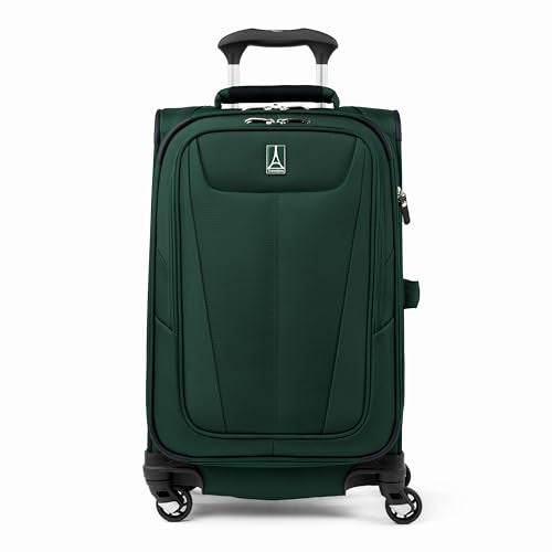 Travelpro Maxlite 5 Softside Expandable Luggage with 4 Spinner Wheels, Lightweight Suitcase, Men and Women, Forest Green, Carry-on 21-Inch