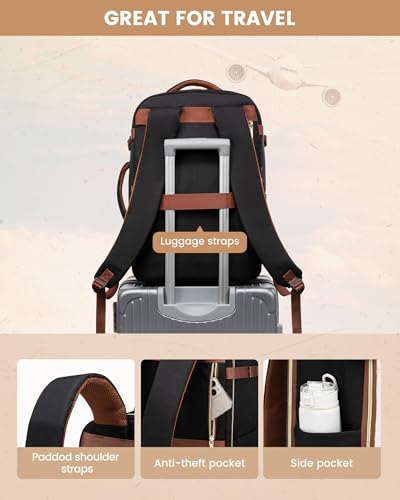 LOVEVOOK Travel Backpack Carry on Flight Approved 40L,Waterproof TSA Travel Essentials Personal Item Backpack for Women Men,Large Carry on Luggage Suitcase Travel Bag for Airplane with 3 Packing Cubes