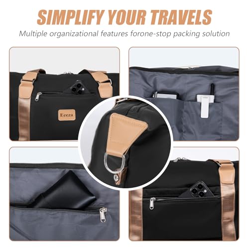 Eeeza Luggage Sets 3 Piece,Suitcases with Wheels,Carry On Luggage Set,ABS Hard Case Luggage with TSA Lock Spinner Wheels(3 Piece Sets,Black(20"/DB/TB))
