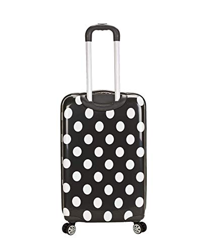 Rockland Laguna Beach Hardside Spinner Wheel Luggage, Black Dot, Carry-On 20"