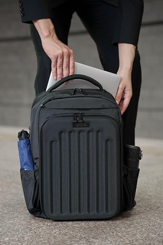 Kenneth Cole REACTION The Venturer 17" Polyester Tech Travel Backpack for Work, Black