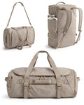 BAGSMART 4-IN-1 Duffle Bag for Travel, 40L Travel Bag Gym Duffle, TSA Carry on Backpack with Shoes Compartment & Wet Pocket, Water-resistant Workout Duffel, Camel