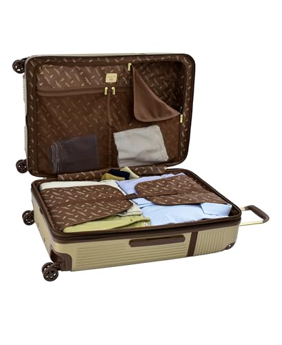 London Fog Brentwood IV 20" Expandable Spinner Carry-on Hardside, Latte
