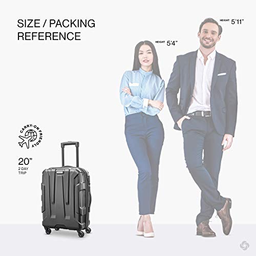 Samsonite Centric Hardside Expandable Luggage with Spinner Wheels, Black, Carry-On 20-Inch