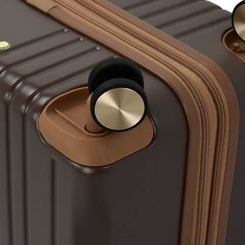 London Fog Southbridge 20 Inch Carry On Expandable Spinner HS, Mocha