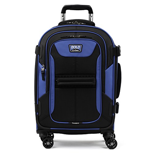 Travelpro Bold Softside Expandable Carry on Spinner Luggage, Carry on 21-Inch, Blue/Black