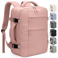 Pritent Travel Backpack for Women Man, Waterproof Personal Item Travel Bag Airline Approved Laptop Backpack Bookbag Weekender bags for Business,Travel, Work Fits 15.6 inch Laptop(Medium,Pink)