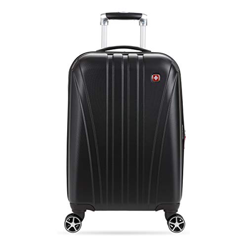SwissGear 7585 Hardside Expandable Luggage with Spinner Wheels, Black, Carry-On 19-Inch