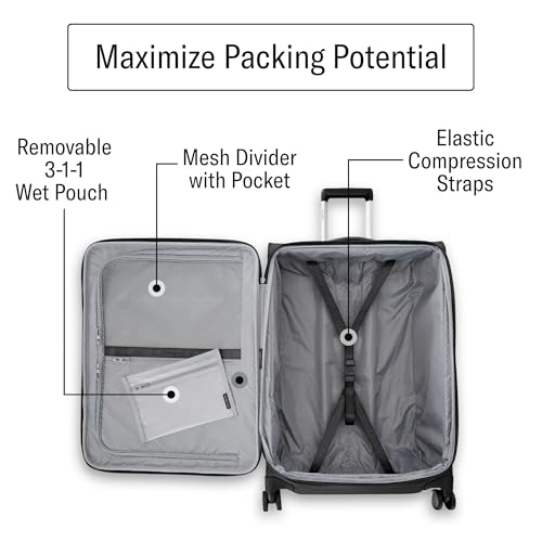 Samsonite UpLIFT Lightweight Softside Carry-On Luggage with Spinner Wheels - Expandable - Airline-Approved, Polyester Soft Suitcase for Ultra Light Travel - Black
