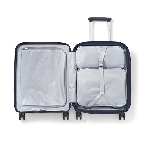 Samsonite Paralux Carry-On Luggage - Innovative Design - Quick Access Front Pocket - Dual Suspension Wheel Technology - TSA Lock - Expandable - Includes Removable Packing Cubes - Midnight Navy