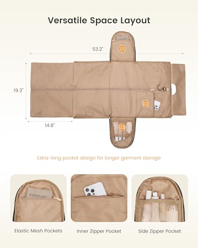 LOVEVOOK Garment Bags for Travel,Convertible Garment Bag for Women with Shoe Pouch,Carry on Duffel Bag with Toiletry Bag, 2 in 1 Hanging Suitcase Suit Bag,Waterproof Weekender Bags for Business Trip