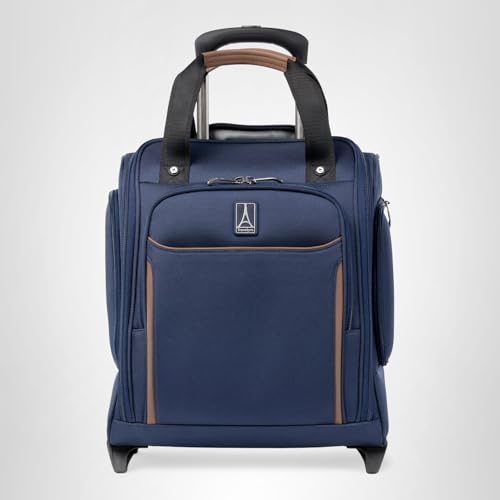 Travelpro Crew Classic Lightweight Softside Luggage, Rolling Underseat Carry on Bag, 14" Laptop or Tablet Sleeve, Men and Women, 17-Inch, Patriot Blue
