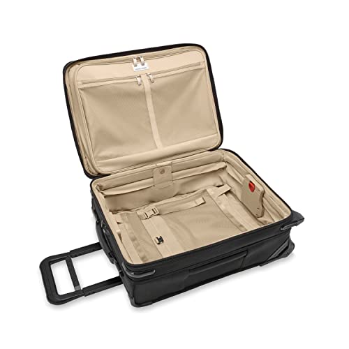 Briggs & Riley Global 2-Wheel Expandable Carry On - Luggage for International Travel, Suitcases with Wheels, Softside Rolling Bag for Men & Women, Self-Repairing Zipper - Baseline Collection, Black