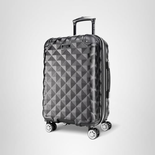 Kenneth Cole REACTION Diamond Tower Collection Lightweight Hardside Expandable 8-Wheel Spinner Travel Luggage, Black, 20-Inch Carry On